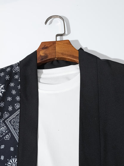Men Casual Kimonos Japanese Style Letter Print Haori Yukata Cardigan Summer Women Harajuku Loose Fit Open Front Shirts