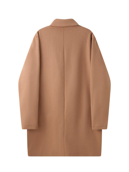 Men’s Mid-Length Overcoat — Single-Breasted, Business-Casual, Fall/Winter