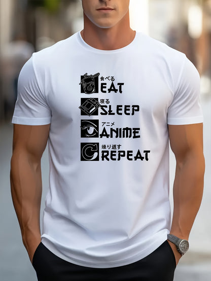 Eat, Sleep, Anime, Repeat Men's T-Shirt