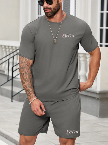 New Men's Japanese Anime Pattern T-shirt  Suitable for Daily Casual Wear Loose Fit Trendy and Versatile 100% Cotton Material