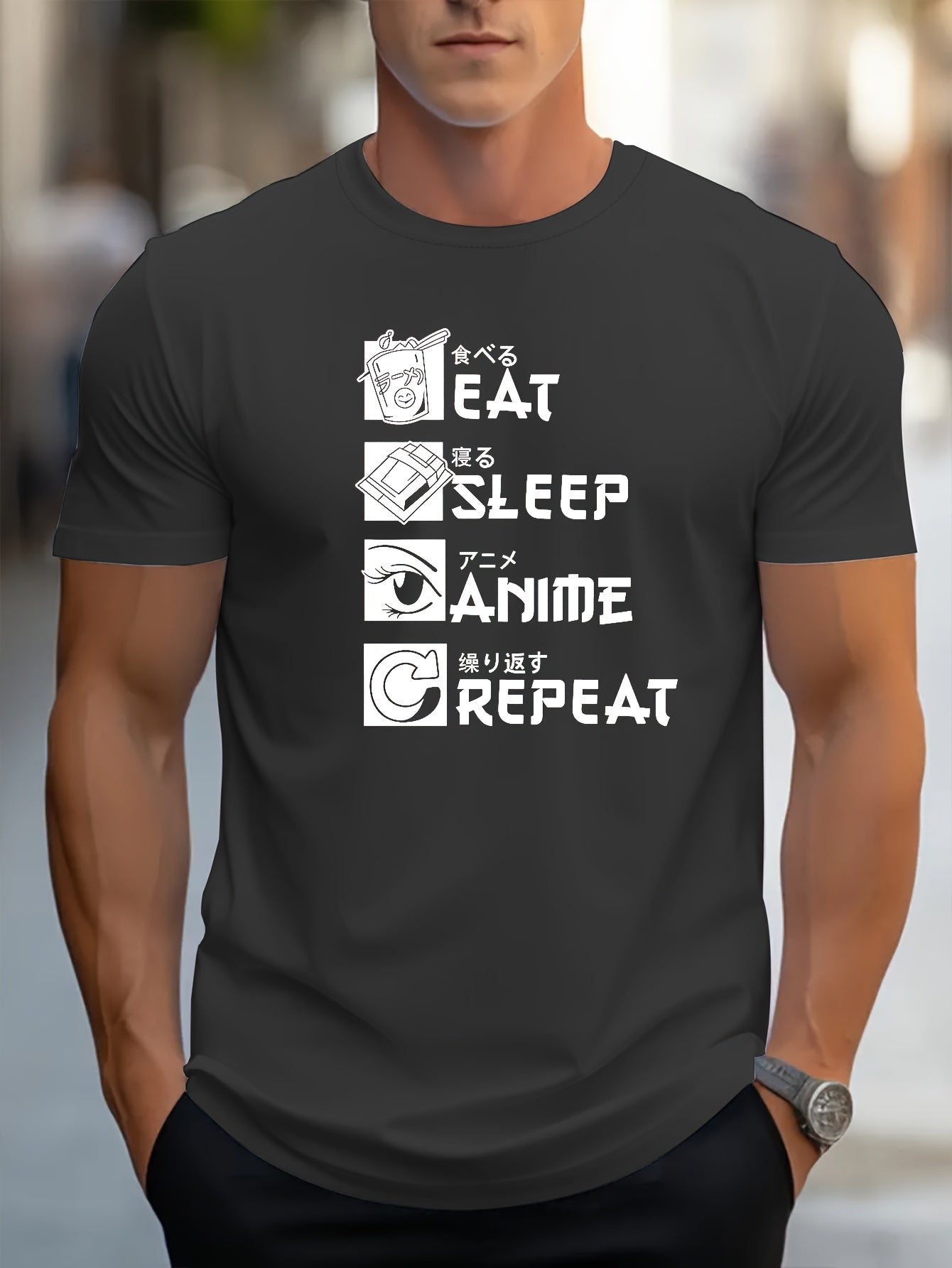 Eat, Sleep, Anime, Repeat Men's T-Shirt