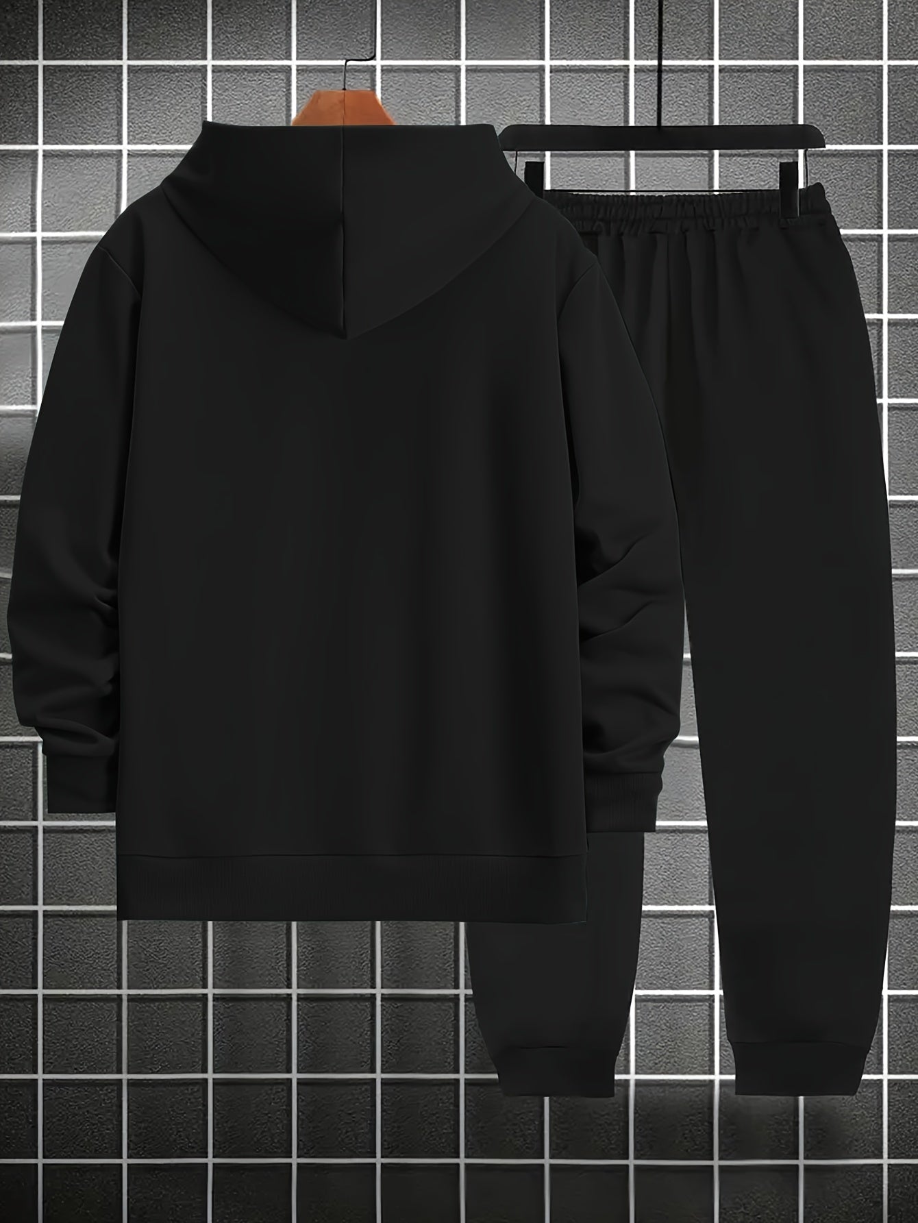 Men’s Japanese Print Hoodie & Jogger Set — Long-Sleeve Tracksuit with Pockets