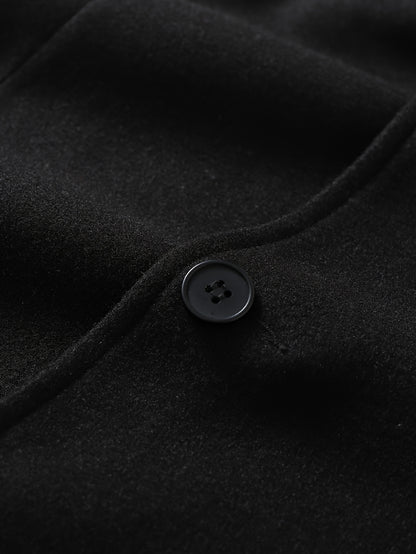 Men’s Mid-Length Overcoat — Single-Breasted, Business-Casual, Fall/Winter