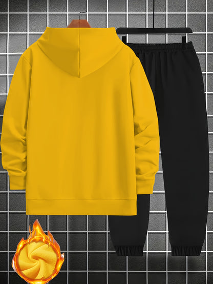 Men’s Japanese Print Hoodie & Jogger Set — Long-Sleeve Tracksuit with Pockets