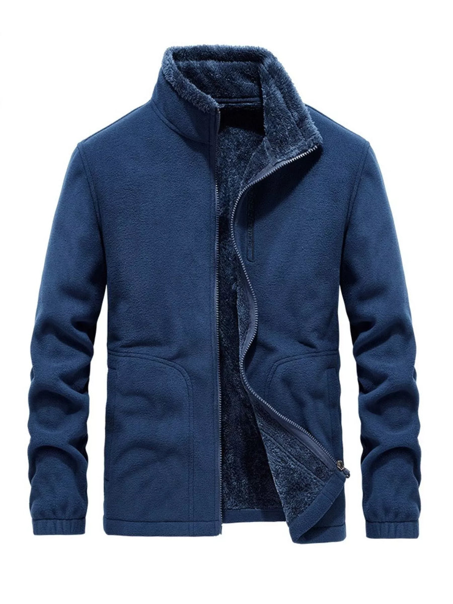Men's Plus Size Fleece-Lined Zip Jacket