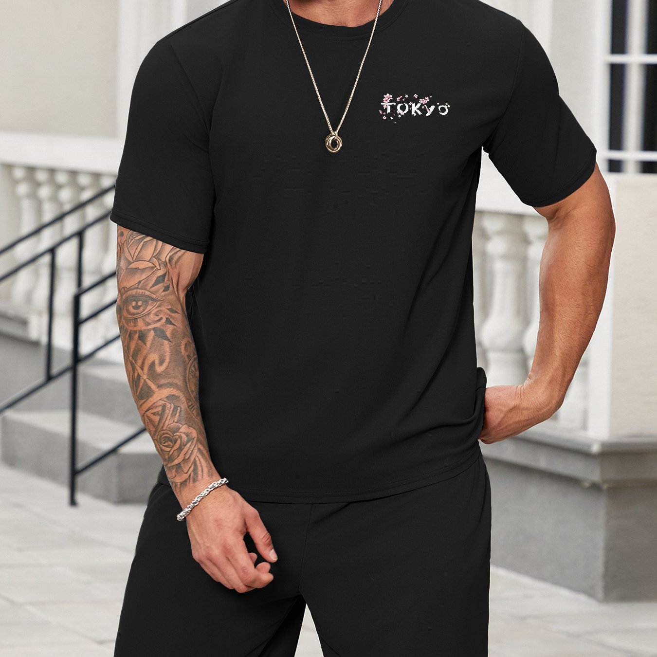 New Men's Japanese Anime Pattern T-shirt  Suitable for Daily Casual Wear Loose Fit Trendy and Versatile 100% Cotton Material