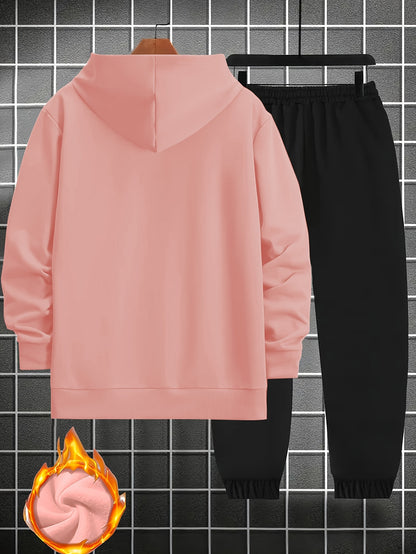 Men’s Japanese Print Hoodie & Jogger Set — Long-Sleeve Tracksuit with Pockets