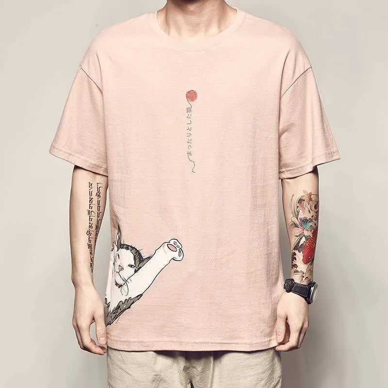 Hip Hop T Shirt Men Japanese T-shirt Streetwear Tshirt Casual Short Sleeve Summer Tops Tee Japan Style
