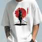 2026 Men's Spring and Summer Cotton Fashion Casual Japanese Samurai Print Round Neck Short Sleeve T-Shirt