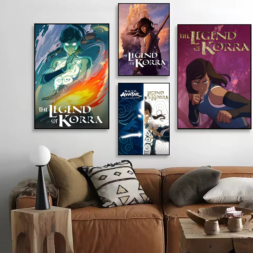 Cartoon A-Avatar The Legend Korra Poster HD art sticky wall waterproof home living room bedroom bar aesthetic decoration