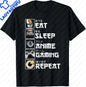 Eat Sleep Anime Gaming Repeat  Anime Manga Custom Printed Graphic T Shirts