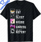 Eat Sleep Anime Gaming Repeat  Anime Manga Custom Printed Graphic T Shirts