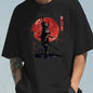 2026 Men's Spring and Summer Cotton Fashion Casual Japanese Samurai Print Round Neck Short Sleeve T-Shirt