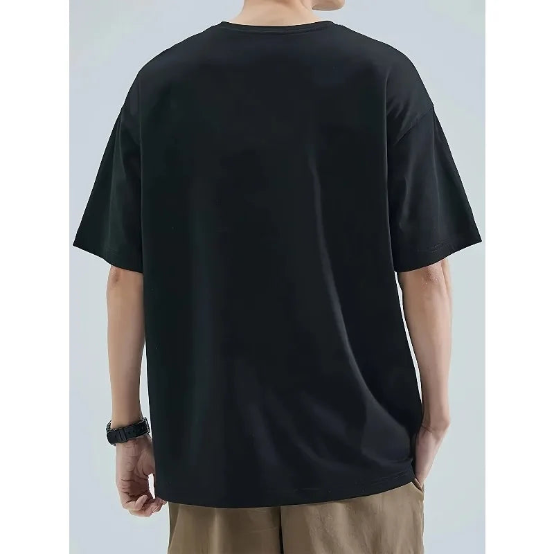 2026 Men's Spring and Summer Cotton Fashion Casual Japanese Samurai Print Round Neck Short Sleeve T-Shirt
