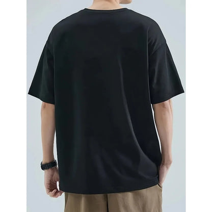 2026 Men's Spring and Summer Cotton Fashion Casual Japanese Samurai Print Round Neck Short Sleeve T-Shirt