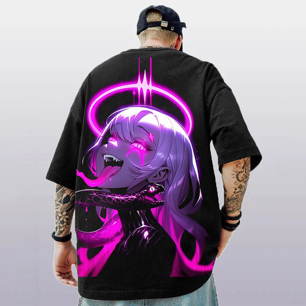 Summer Men's T-Shirt 3d Anime Character Print Short Sleeve T-Shirt For Men Loose Casual Tee Tops Oversized Trendy Male Clothing