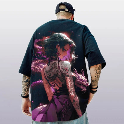 Summer Men's T-Shirt 3d Anime Character Print Short Sleeve T-Shirt For Men Loose Casual Tee Tops Oversized Trendy Male Clothing