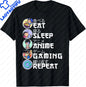 Eat Sleep Anime Gaming Repeat  Anime Manga Custom Printed Graphic T Shirts