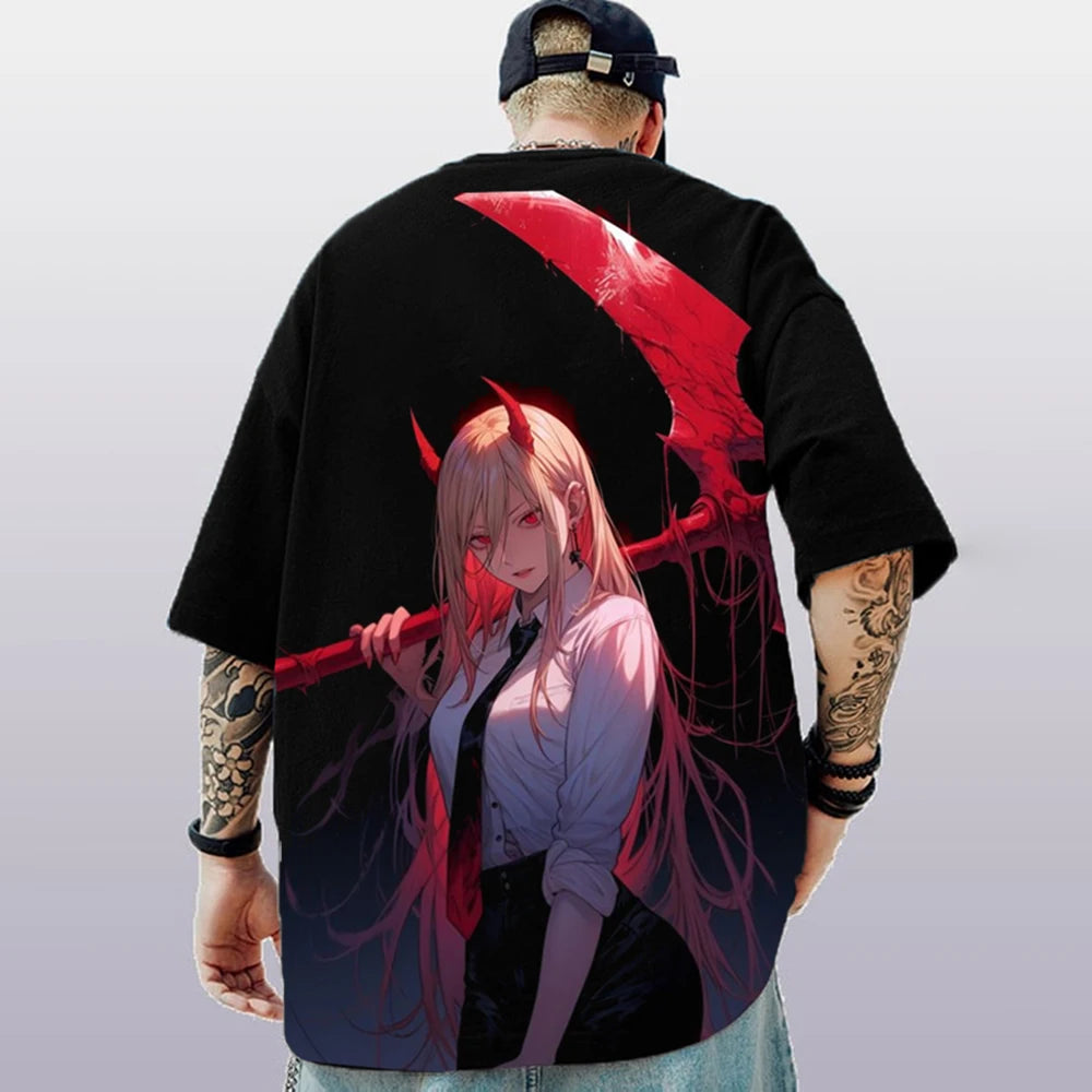 Summer Men's T-Shirt 3d Anime Character Print Short Sleeve T-Shirt For Men Loose Casual Tee Tops Oversized Trendy Male Clothing