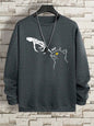 Funny Finger Cat Nose Boop Men Sweatshirt Autumn Fleece Fleece Hoody Hip Hop Soft Casual Oversized Clothing Fashion Hoodies