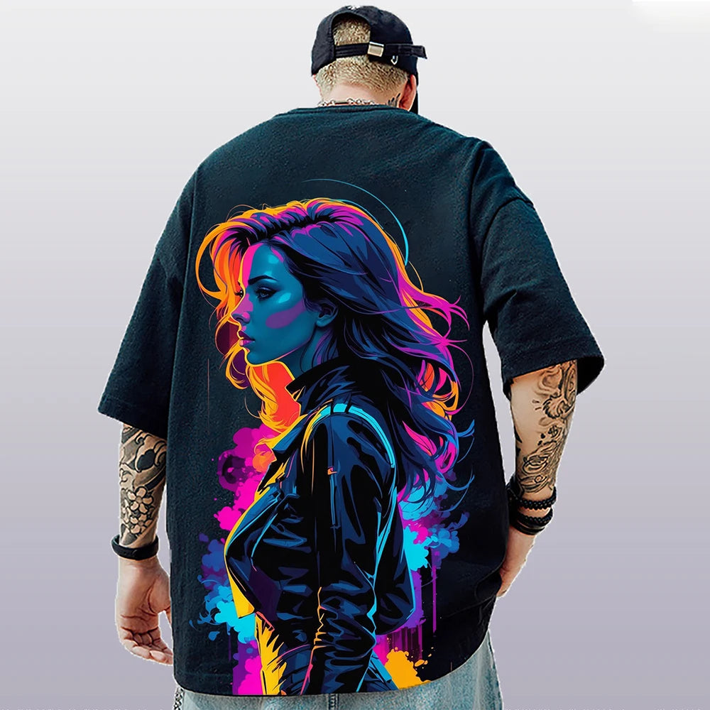 Summer Men's T-Shirt 3d Anime Character Print Short Sleeve T-Shirt For Men Loose Casual Tee Tops Oversized Trendy Male Clothing