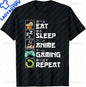 Eat Sleep Anime Gaming Repeat  Anime Manga Custom Printed Graphic T Shirts
