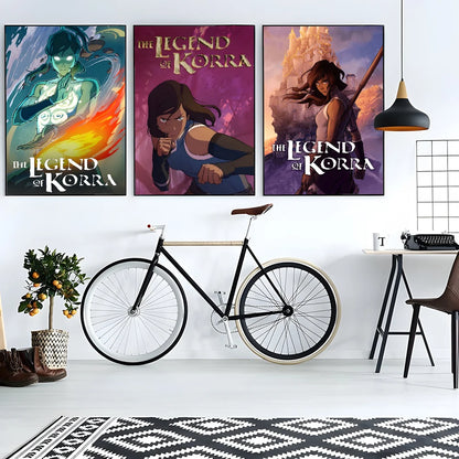 Cartoon A-Avatar The Legend Korra Poster HD art sticky wall waterproof home living room bedroom bar aesthetic decoration