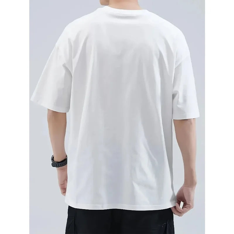 2026 Men's Spring and Summer Cotton Fashion Casual Japanese Samurai Print Round Neck Short Sleeve T-Shirt