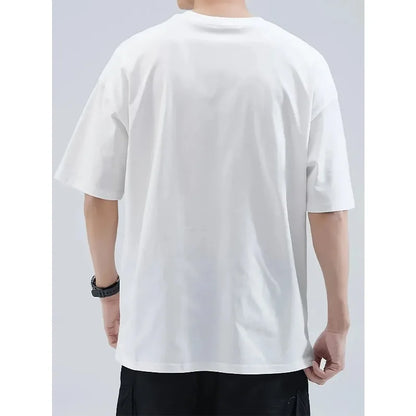 2026 Men's Spring and Summer Cotton Fashion Casual Japanese Samurai Print Round Neck Short Sleeve T-Shirt