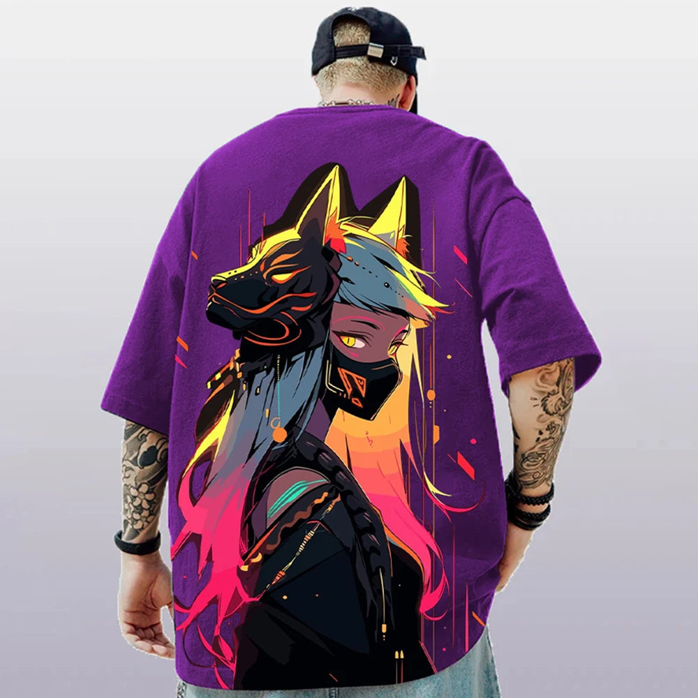 Summer Men's T-Shirt 3d Anime Character Print Short Sleeve T-Shirt For Men Loose Casual Tee Tops Oversized Trendy Male Clothing