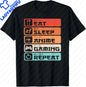 Eat Sleep Anime Gaming Repeat  Anime Manga Custom Printed Graphic T Shirts