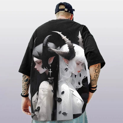 Summer Men's T-Shirt 3d Anime Character Print Short Sleeve T-Shirt For Men Loose Casual Tee Tops Oversized Trendy Male Clothing