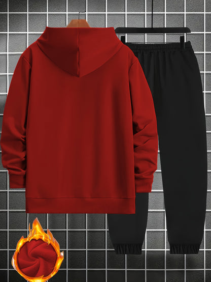 Men’s Japanese Print Hoodie & Jogger Set — Long-Sleeve Tracksuit with Pockets