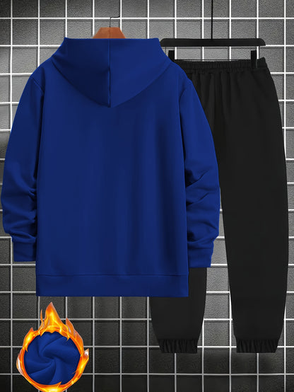 Men’s Japanese Print Hoodie & Jogger Set — Long-Sleeve Tracksuit with Pockets