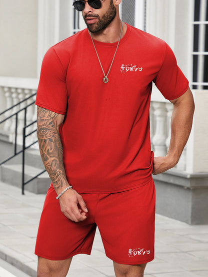 New Men's Japanese Anime Pattern T-shirt  Suitable for Daily Casual Wear Loose Fit Trendy and Versatile 100% Cotton Material