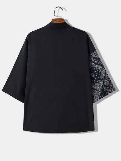 Men Casual Kimonos Japanese Style Letter Print Haori Yukata Cardigan Summer Women Harajuku Loose Fit Open Front Shirts