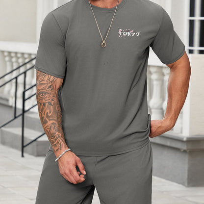 New Men's Japanese Anime Pattern T-shirt  Suitable for Daily Casual Wear Loose Fit Trendy and Versatile 100% Cotton Material