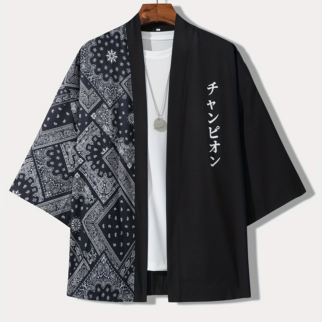 Men Casual Kimonos Japanese Style Letter Print Haori Yukata Cardigan Summer Women Harajuku Loose Fit Open Front Shirts