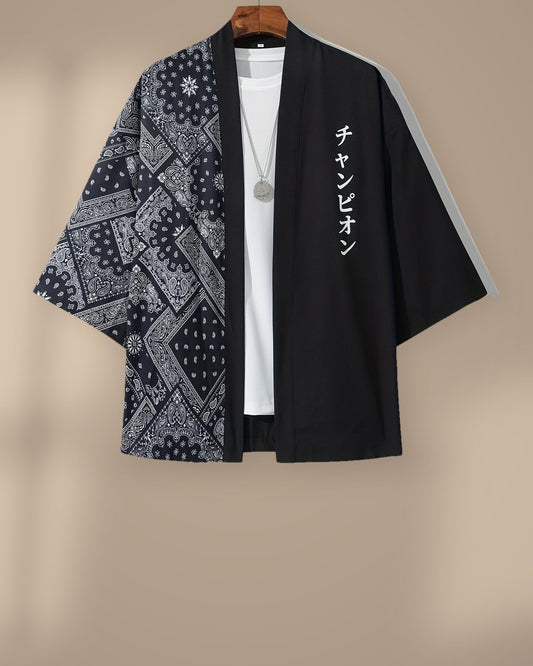 Haori Kimono Cardigan with paisley sleeves