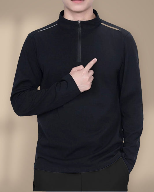 Men's Quarter-Zip Long Sleeve in black